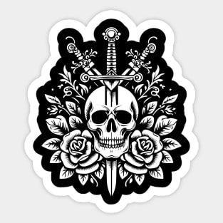 skull with sword Sticker